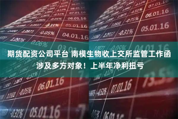 期货配资公司平台 南模生物收上交所监管工作函 涉及多方对象！上半年净利扭亏