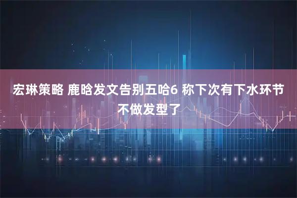 宏琳策略 鹿晗发文告别五哈6 称下次有下水环节不做发型了